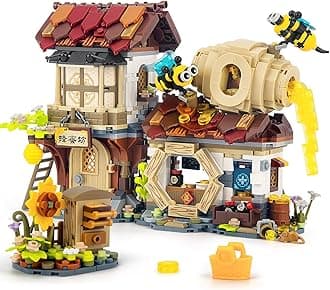 HIGH GODO Honey Workshop Mini Building Set, MOC Street View Simulation Architecture Toy, Collectible Gifts for Adults Teens Ages 14+, NOT Compatible with Classic Bricks (1242 PCS)