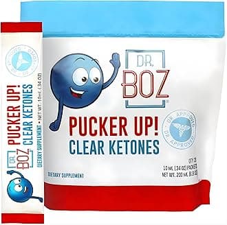 Pucker UP! Clear Ketones, 20 Packets - Pure Liquid BHB - Fast Acting Exogenous Ketones - Increase Energy & Clarity - Max Strength - Quality Tested - Made in USA - Keto Diet - 0.34oz (10ml)