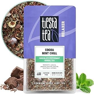 Tiesta Tea - Cocoa Mint Chill, Loose Leaf Chocolate Peppermint Herbal Tea, No Caffeine, Hot & Iced Tea, 1.5 oz Pouch - 25 Cups, Natural Flavors, Stress Relief, Herbal Tea Loose Leaf