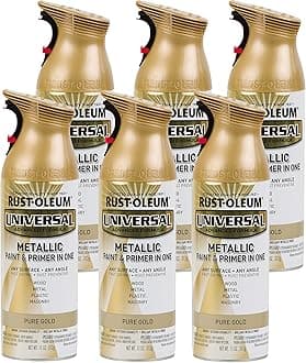 Rust-Oleum 245221-6 PK 245221 Universal All Surface Spray Paint, 11 oz, Metallic Pure, 6 Pack, Each, Champagne Gold Mist