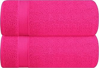 Belizzi Home Cotton 2 Pack Oversized Bath Sheet 35x70, Large Bath Sheet, Ultra Soft, Absorbent, Compact, Eco-Friendly, Recyclable, Quick Drying and Lightweight Towel - HOT Pink