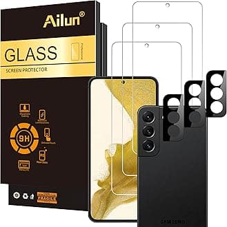 Screen Protector for Galaxy S22+/S22 Plus 5G 6.6 Inch Display 3Pack + 3Pack Camera Lens Tempered Glass Fingerprint Unlock 0.25mm Clear Anti-Scratch Case Friendly [Not For S22 Ultra]