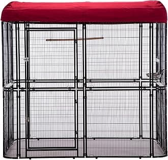 WONLINE Large Heavy Duty Bird Cage, with Top Covers Cockatiel Macare Parakeets Finch Aviary Double Doors with Perch