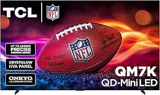 TCL 115-Inch QM7K QLED 4K Smart QD-Mini LED TV with Google TV (115QM7K, 2025 Model) Dolby Vision IQ, Dolby Atmos, HDR, Game Accelerator up to 288Hz, Voice Remote, Compatible with Alexa
