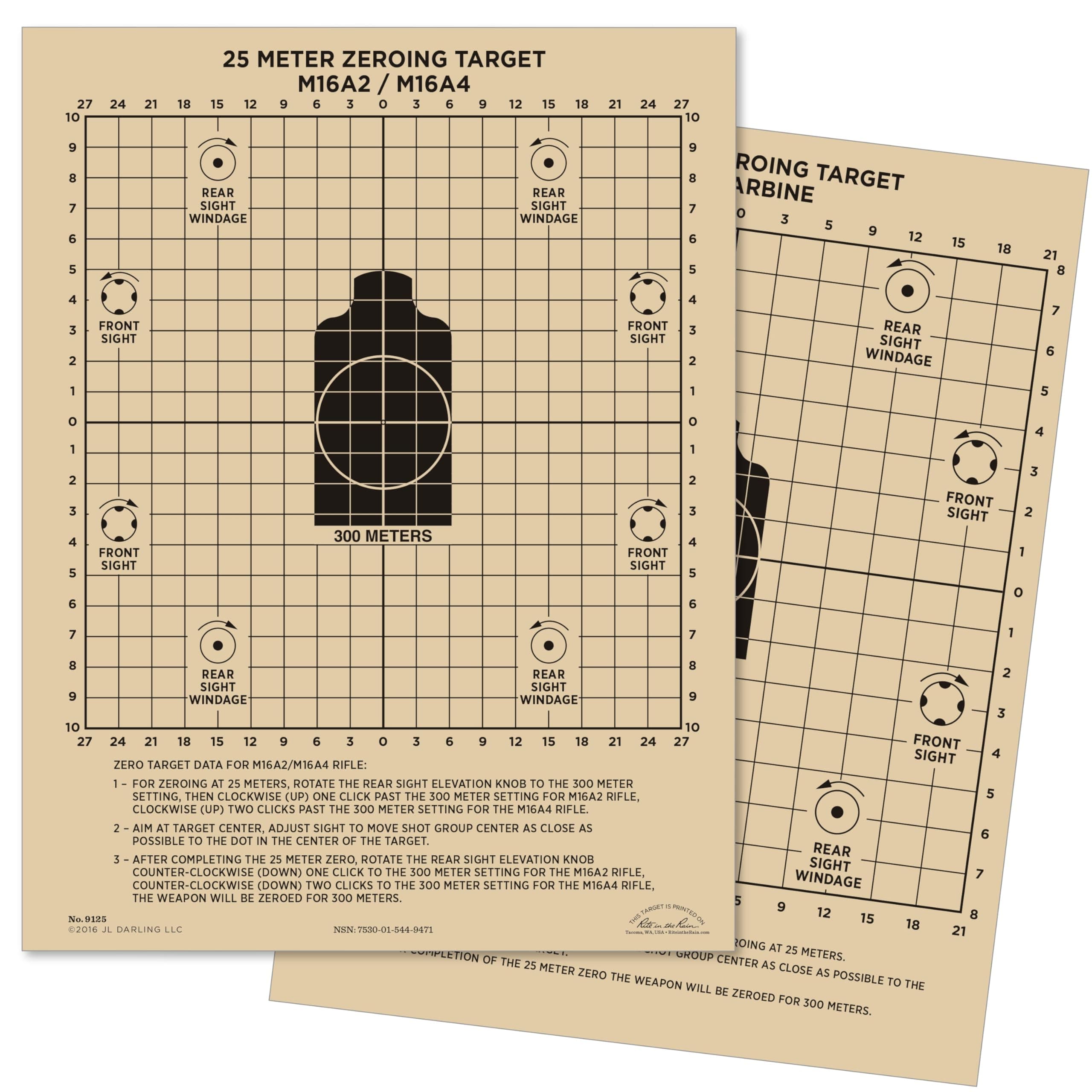 Weatherproof Diamond Pattern MOA Precision Distance Shooting Targets, 11" x 17", 25 Sheet Pack (No. TGMOALR-D)