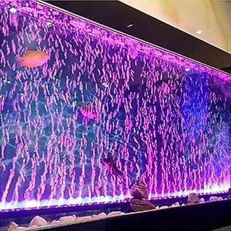 LED Aquarium Lights for Fish Tank,Submersible Fish Tank Light with Air Bubbler Hole Bubble Wall RGB Color Changing Brightness Adjustable Waterproof Remote Control Bubble Tube Light,6W 20inch