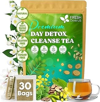 FreshDrinkUS, 75 Teabags of Herbal Day Cleanse Tea – 75 Day Program | Refreshing Mint Blend with Dandelion, Senna & Hibiscus | Naturally Supports Wellness & Light-Feeling | Caffeine-Free Herbal Tea