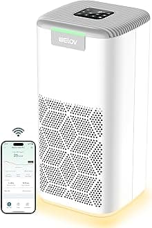 WELOV Smart Air Purifiers for Home Large Room, Smart WiFi Alexa Control, 1570 Sq. Ft. Coverage, PM2.5 Monitor, H13 True HEPA Air Purifiers for Pets Capture Pet Hair Dander Pollen Smoke Dust, P200 Pro