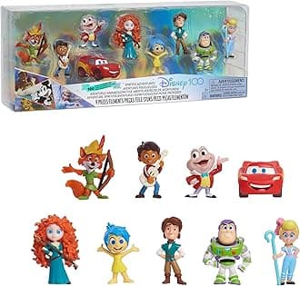 DISNEY D100 Just Play 100 Years of Spirited Adventures Limited Edition 9-Piece Official Licensed Toy for Children from 3 Years