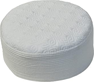 Kufi Hat for Men Soft Fabric Lightweight Prayer Hat for Men - Warm Muslim Hat for Men- Beanie Ramadan Topi Prayer Cap