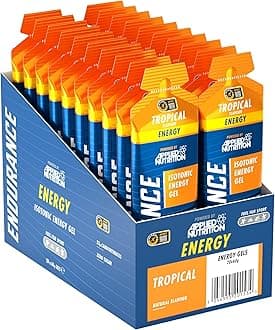 ISOTONIC | Caffeine Free Energy Gel | Performance-Enhancing Formula | Zero Fat Zero Sugar | 23g Carbohydrates (Pack of 20 x 60g) (Tropical)