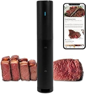 Culinary Sous Vide Precision Cooker Mini, 850 Watts, Black and Orange, App Enabled