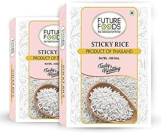 Glutinos Sticky Rice 450 gram (Pack Of 2) |Sweet Rice|Healthy & Tasty|Gluten Free|Fiber Rich|Product Of Thailand