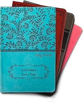 Hope Harbor Personalized Gift Bible with Custom Name Engraved, KJV, Turquoise, King James Version, Red Letter Edition, Comfort Print, Faux Leather