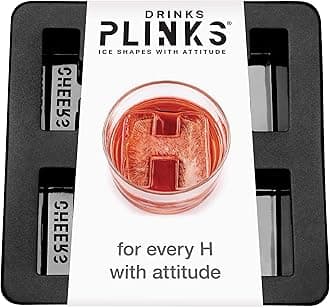 DRINKSPLINKS Silicone Ice Cube Mold Tray - Custom Letter H. Personalized Monogram Big Ice Cube Molds for Whiskey, Bourbon, Cocktails, and Customized Gifts with Initials. Alphabet Mold for Every Name.