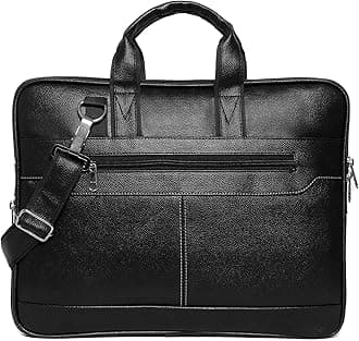 Bagneeds Men's Black Synthetic Leather Briefcase Best Laptop Messenger Bag Satchel for Men
