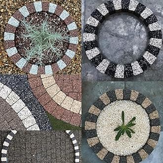 Garden Granite Circle Tree Surround Grass Border Paving Slab Stone Concrete Water Feature (CREAM/LIGHT GREY, 100)