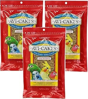 (3 Pack) 's Original Flavor Avi-Cakes for Parakeets, Cockatiels & Conures