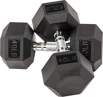 Rubber Encased Hex Dumbbell Set Contoured Handle for Muscle Toning, Strength Building & Full Body Workout, 60LB, 100LB and 150LB Set