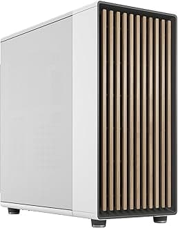 Fractal Design North XL Chalk White Mid Tower PC Case– Mesh Panel, Oak Wood Front, High Airflow E-ATX Chassis, USB Type-C, 3X 140mm PWM Fans, Liquid Cooling Support Gaming Cabinet (FD-C-NOR1X-03)