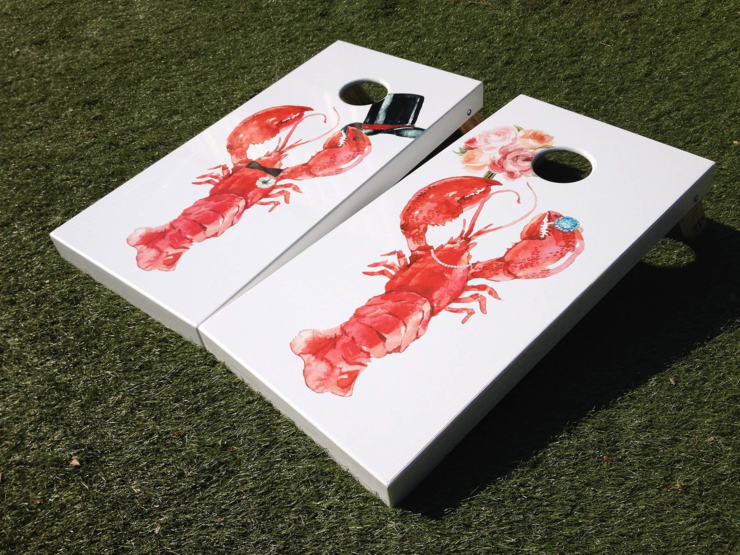 Wedding Lobsters Cornhole Board Set