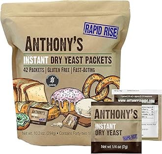 Anthony's Instant Dry Yeast Packets, Contains 42 Individual Packets, Gluten Free