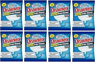 Caster (50g x 8), Drainex Instant Drain Cleaner | Removes Clogs, Blockages in Washbasin, Septic Tank, Sinks, Pipes within 30 mins.Drain expert | Sink cleaner| Toilet Cleaner