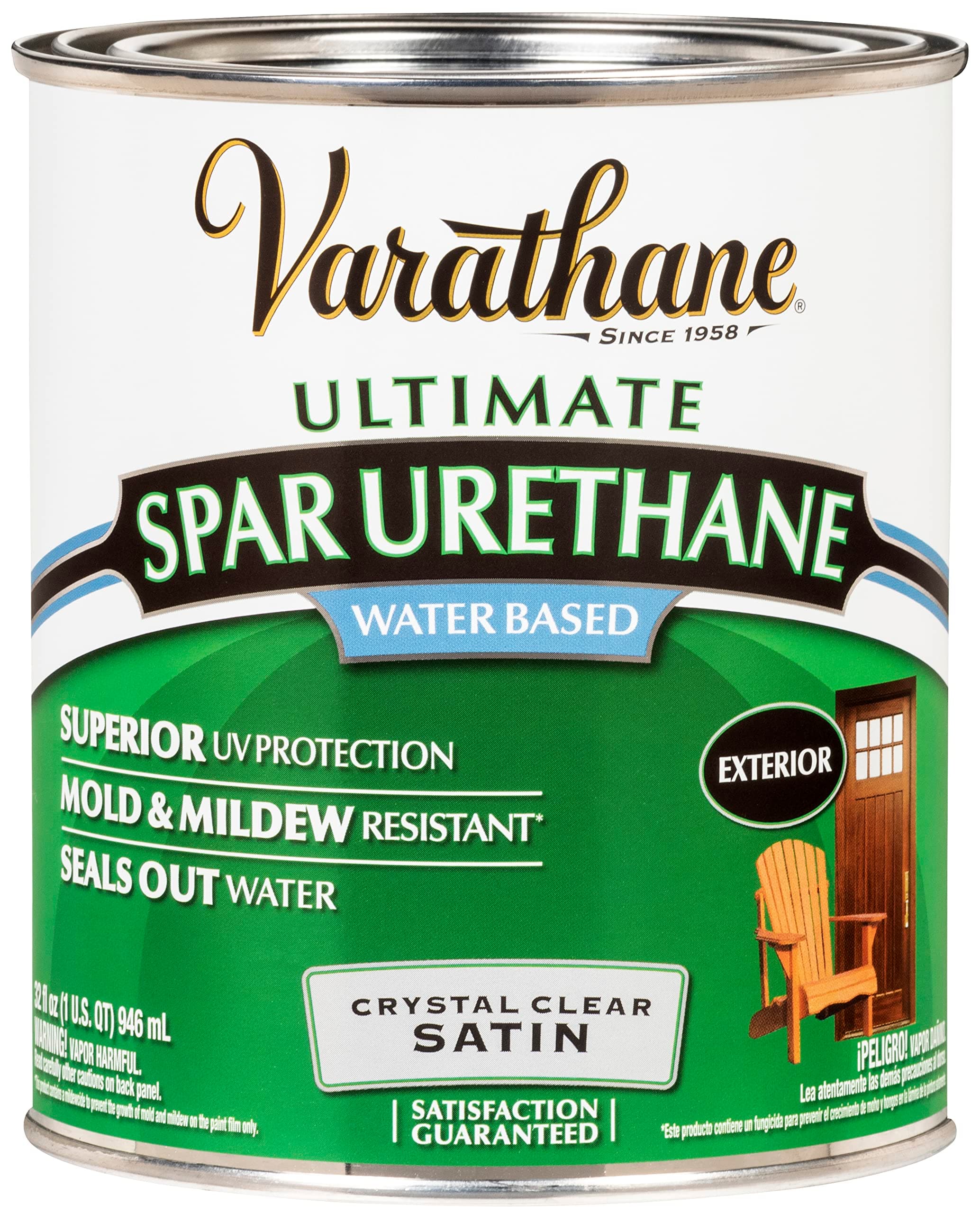 Varathane 250241H Water-Based Ultimate Spar Urethane, Quart, Satin