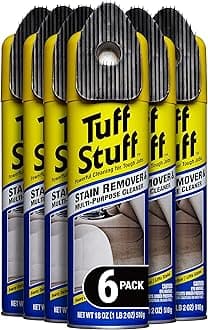 Tuff Stuff Car Cleaner and Stain Remover, Multi-Purpose for Cars, Truck, Motorcycle, Scrubby Cap, Aerosol, Pack of 6, 17182C-6PK