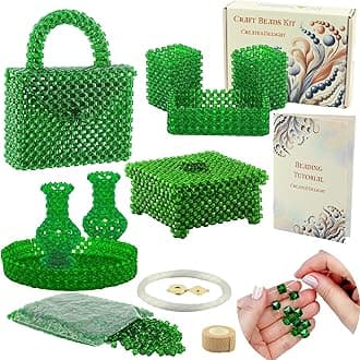 Arts and Crafts for Adults: Craft Supplies for Weaving Beaded Cute Things. DIY Kits for Adults - Hobbies for Women, Teen Gifts. Bead Kit Art Supplies. Step-by-Step Video Tutorial. Deep Green