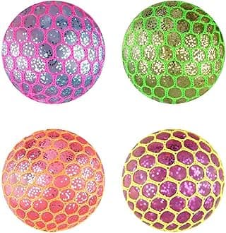 Squishy Mesh Ball Fidget Toys, Stress Balls Alleviate Tension, Anxiety, Improve Your Focus and Stress Relief for Adults and Kids - Squishy Toys Gifts (1 Unit)