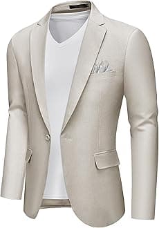 Men's Slim Fit Blazer Jackets Suit One Button Lightweight Sport Coats Casual Blazer