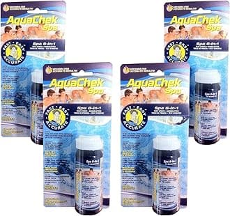 AquaChek 552244-04 Spa 6-in-1 Swimming Pool Test Strips, 4-Pack, 200 Strips