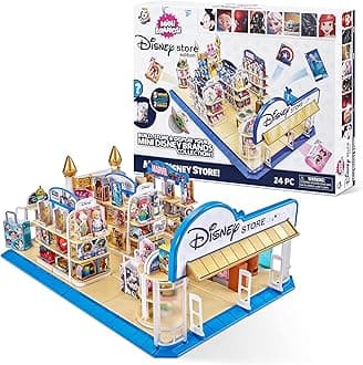 Mini Brands Disney Store Playset Series 1 by ZURU Disney Mini Brands Toy Store, Comes with 5 Exclusive Mystery Mini's, Store and Display Mini Collectibles Collection!