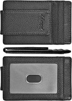 Money Clip, Front Pocket Wallet, Leather RFID Blocking Strong Magnet thin Wallet