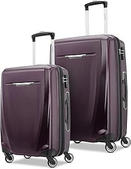 SamsoniteWinfield 3 DLX Hardside Expandable Luggage with Spinners, 2PC SET (CO/MED), Plum Ombre