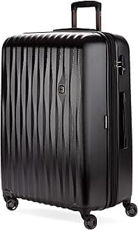 SwissGear 7272 Energie Expandable Hardside Luggage with Spinner Wheels and TSA Lock, Black, Checked-Large 27-Inch