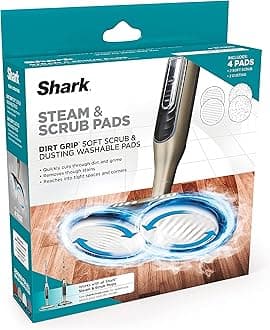 Steam & Scrub Dirt Grip Soft Scrub & Dusting Washable Pads, Fully Reusable, Powerful Cleaning on All Sealed Hard Floors, Compatible with S8001, S8201, S7201 & S7001, Grey, XKITP7000D