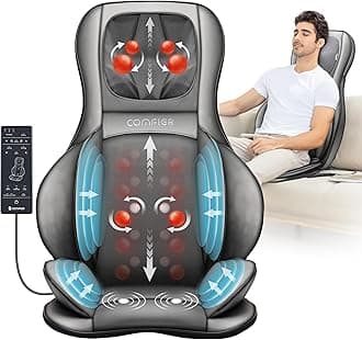 COMFIER Back Massager for Pain Relief Deep Tissue, Shiatsu Neck and Back Massager with Heat, Rolling & Compression Massage Chair Pad for Office Chair, Full Body Massage Chair Gift for Mom Dad