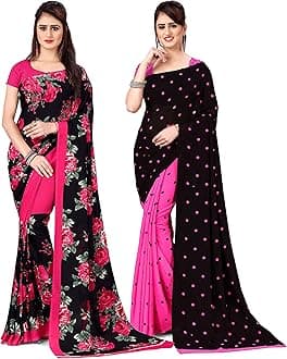 Anand Sarees Women's Georgette Saree With Blouse Piece