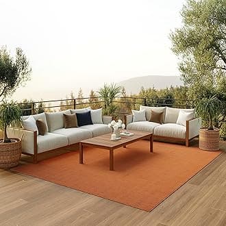 Home Positano Terracotta 8' x 10' Area Rug - Easy Clean, Non Shedding, Bed Room, Living Room, Dining Room, Kitchen (8' x 10')