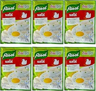 Pack of 6 Thai Jasmine Rice Porridge, Chicken 32 Gram