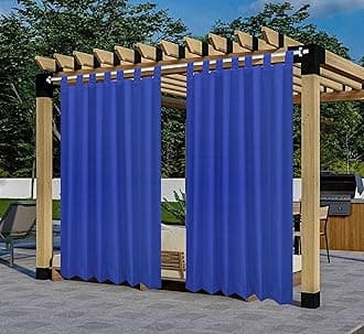 Polyester 300GSM Fabric Waterproof Rain & Sun Blockage Curtains(RoyalBlue 4.5 X 9.5 Feet,Pack of 2) with Top Style Loop Used for Door,Balcony,Outdoor & Indoor Area
