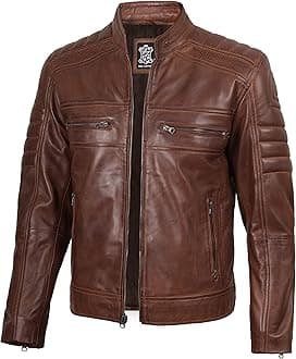 fjackets mens Modern/Fitted Leather Jacket Men