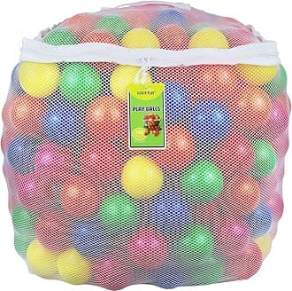 Click N' PlayPlastic Balls for Ball Pit, Phthalate & BPA Free, Crush Proof Play Balls for Ball Pit, Pit Balls in Assorted Colors in Reusable and Durable Storage Mesh Bag with Zipper | 200, 1000 count