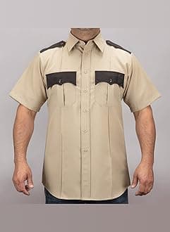 Men's Two Tone Men's Uniform Shirt Pleated