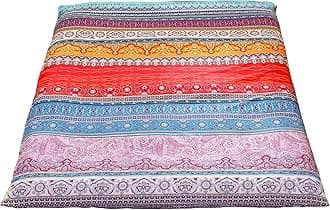 MAXYOYO Mattress Cover for Traditional Japanese Futon Mattress, Futon Floor Mattress Cover with Zipper, Super Soft and Machine Washable, Boho Style, Full