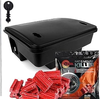 Ratkil Rat Poison & Bait Box For Pest Control - Kills In A Single Feed | Fast Acting, All Weather, Outdoor & Indoor Bait Station For Rats & Mice