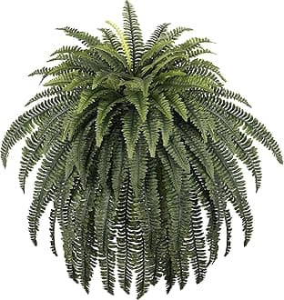 68" Artificial Ferns for Outdoor, UV Resistant Giant Faux Boston Fern Bush with 92 Fronds, Large Fake Plants Fade Resistant for Porch Patio Garden Home Decor