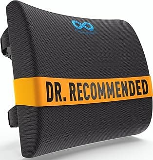 Everlasting Comfort Premium Lumbar Support Pillow for Office Chair - Elevate Series Back Cushion for Car Seat, Desk Chairs -Promotes Better Posture, Back Pain Relief - Work, Gaming & Home Essentials